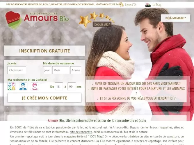 Avis site de rencontre amours-bio - rencontres ecolos